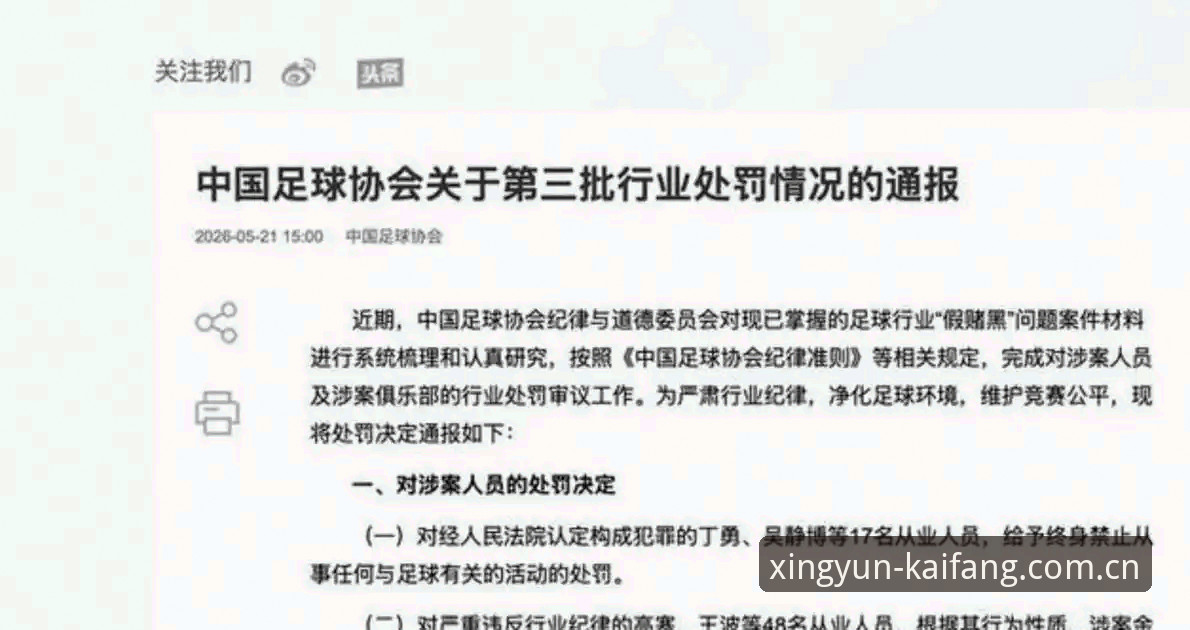 杏运注册教程 了解足协禁足名单背后的足球整顿实用指南